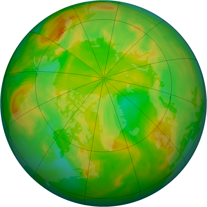 Arctic ozone map for 07 June 1999